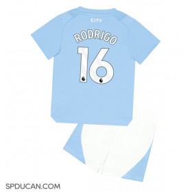 Dječji Nogometni Dres Manchester City Rodri Hernandez #16 Domaci 2023-24 Kratak Rukav (+ Kratke hlače)